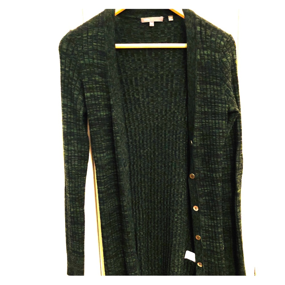 Vince Heathered Green Cashmere Cardigan